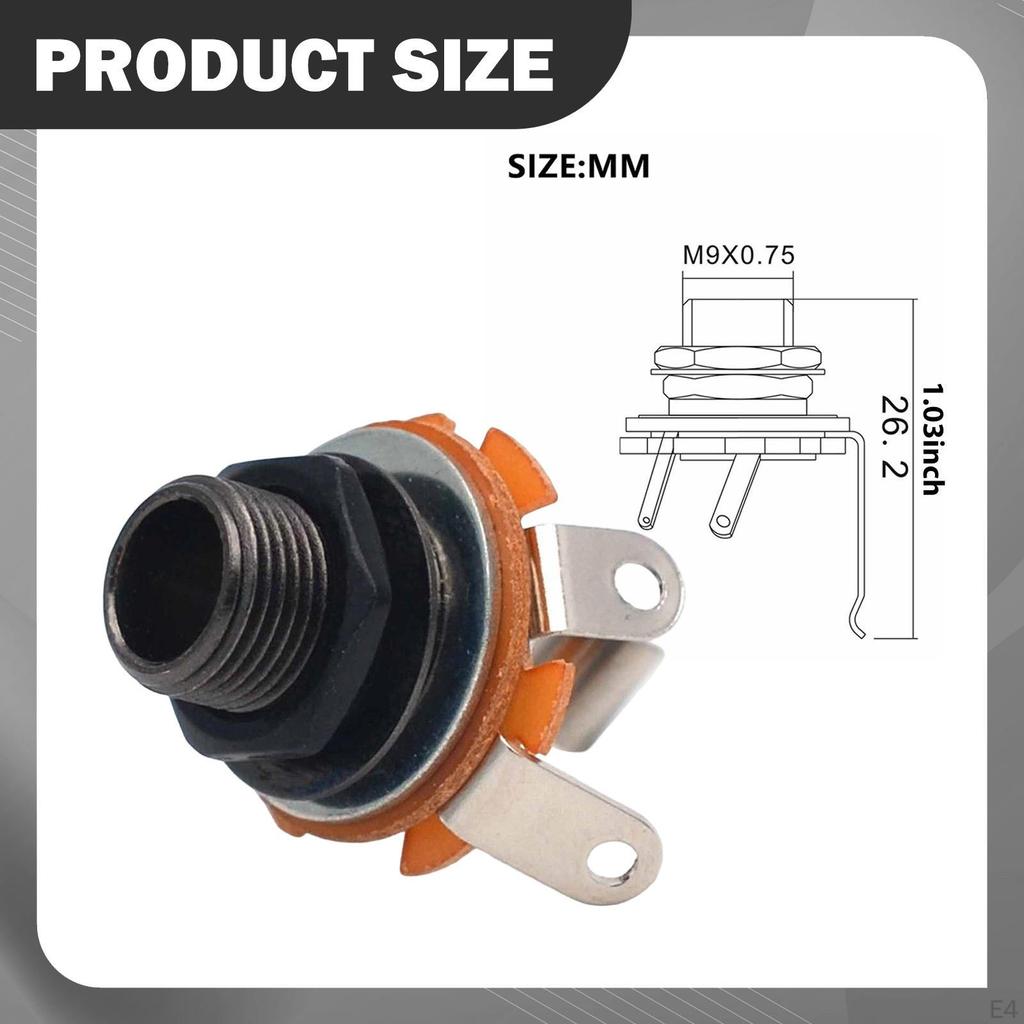 1/4 Inch Female Guitar Input Jack, 6.35mm Mount Jack for Guitars Bass Electric Instruments