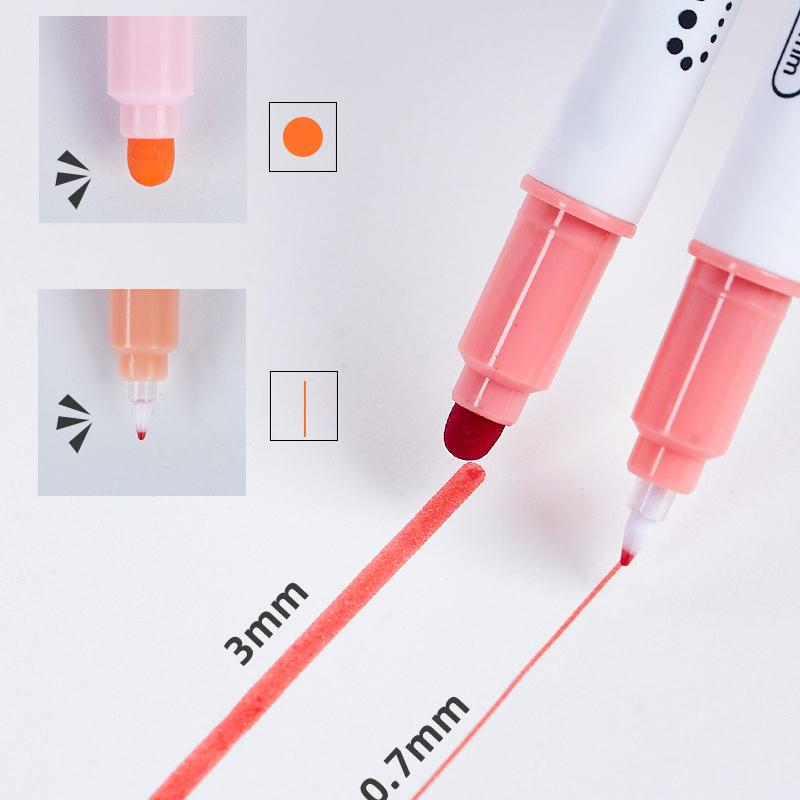 6Pcs Double Tip Fine Pen Light Color Dot Painting Brush Set Marker Painting Set Painting Pen Office School Supplies Art Supplies