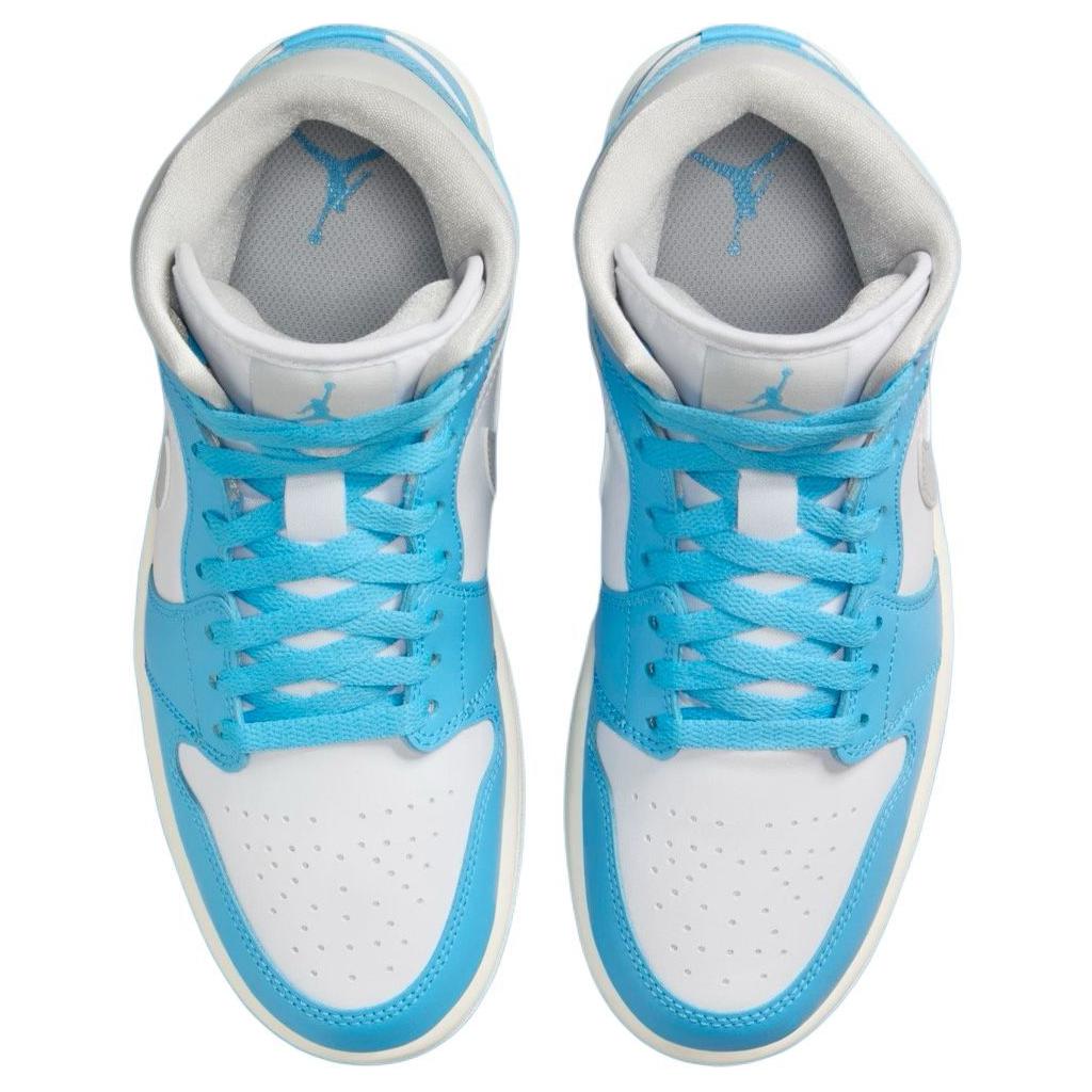 Jordan 1 Mid Dark Powder Blue White Sail Neutral Grey Women's BQ6472-400