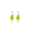 Silver Needle Beaded Green Grape Cluster Earrings - Mori Style