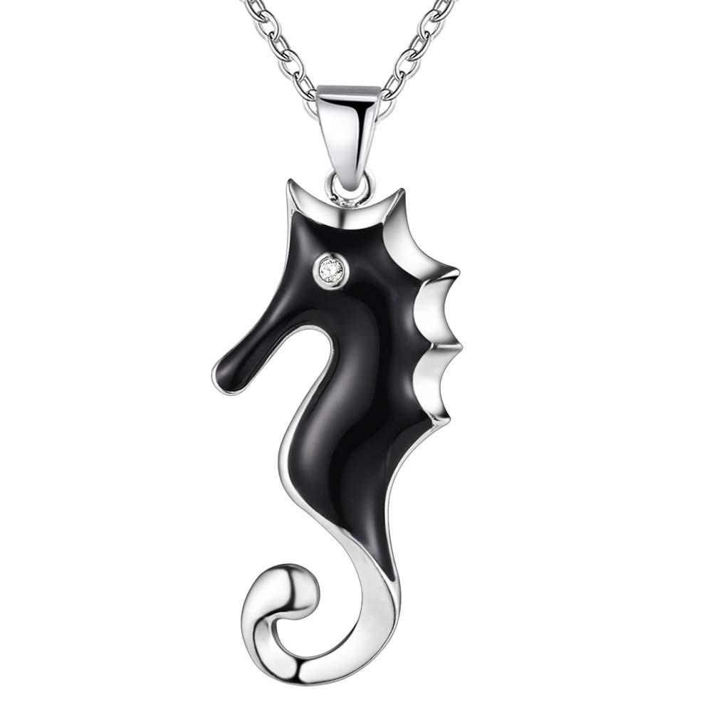 Fashion 925 Sterling Silver Necklace Pendant Seahorse For Women Fashion Jewelry Party Wedding Accessories GiftsGood product