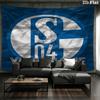 FC Schalke 04 Benutzerdefinierter Name Wandteppich Ästhetischer Wandbehang Bedruckte Stoffdecke Dekorative Wandteppiche für Schlafzimmer Wohnzimmer Heimdekoration