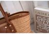 European & American Retro Women's Handmade Woven Straw Shoulder Bag, Casual Vacation Style