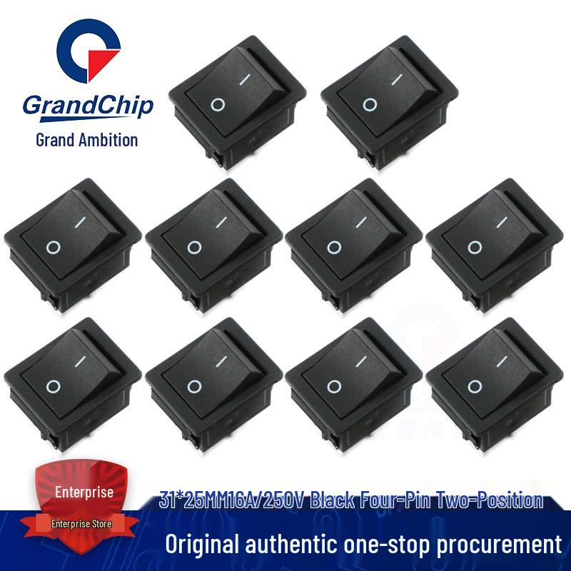 KCD4 High Power Boat Rocker Switch, 4/6 Pin, Red/Green Light, 31x25mm, 16A 250V