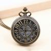 Antique Design Steampunk Clock Necklace Quartz Movement Hollow Chain Watches Flip Bronze Finish Pocket Watch Best Gift