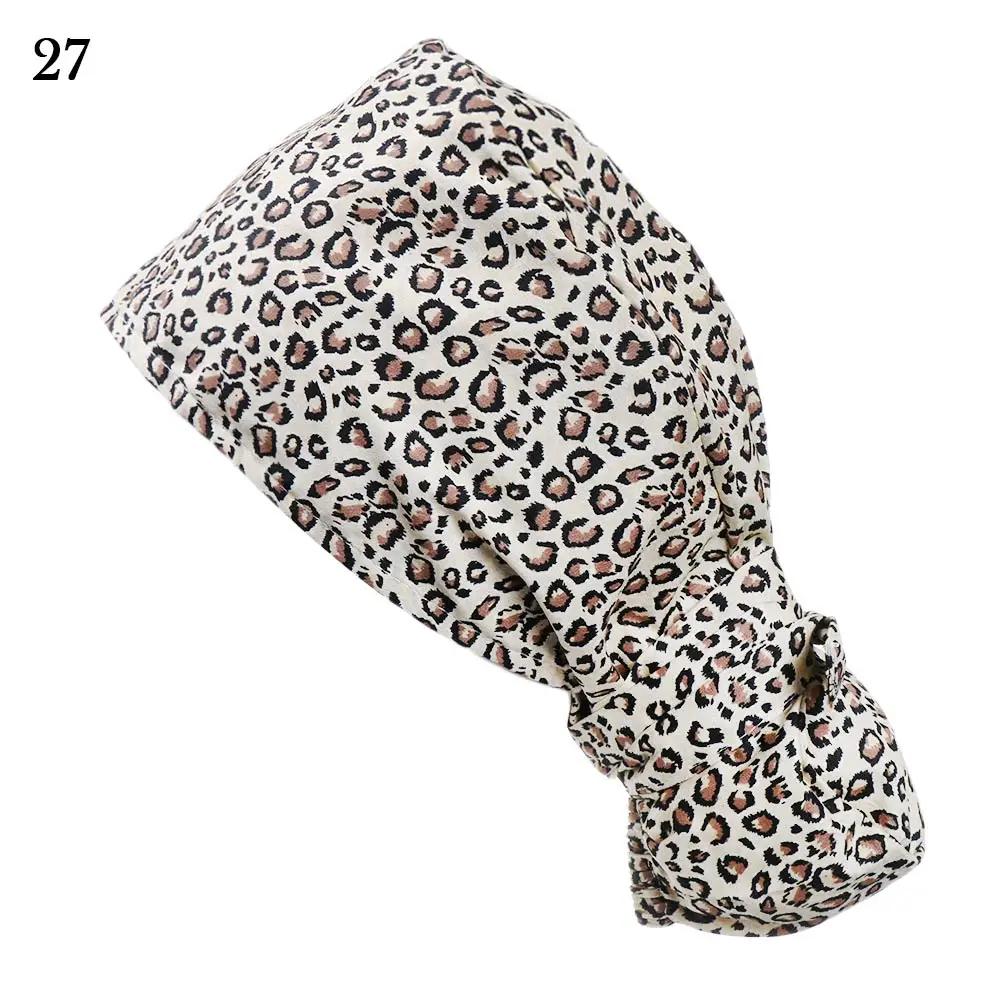 1PC Working Cap with Button Long Hair Adjustable Working Hat Ponytail Holder Tie Back Hats for Women & Men Unisex Scrub Cap