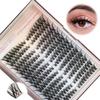Individual Cluster False Eyelashes 216 Pieces 12 Rows Dense Separated Lashes Synthetic Fiber Black