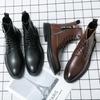 Mens Boots British Style Formal Business Boots Autumn Winter Fashion Black Motorcycle Boots Luxury  Leather Ankle Chelsea Boots