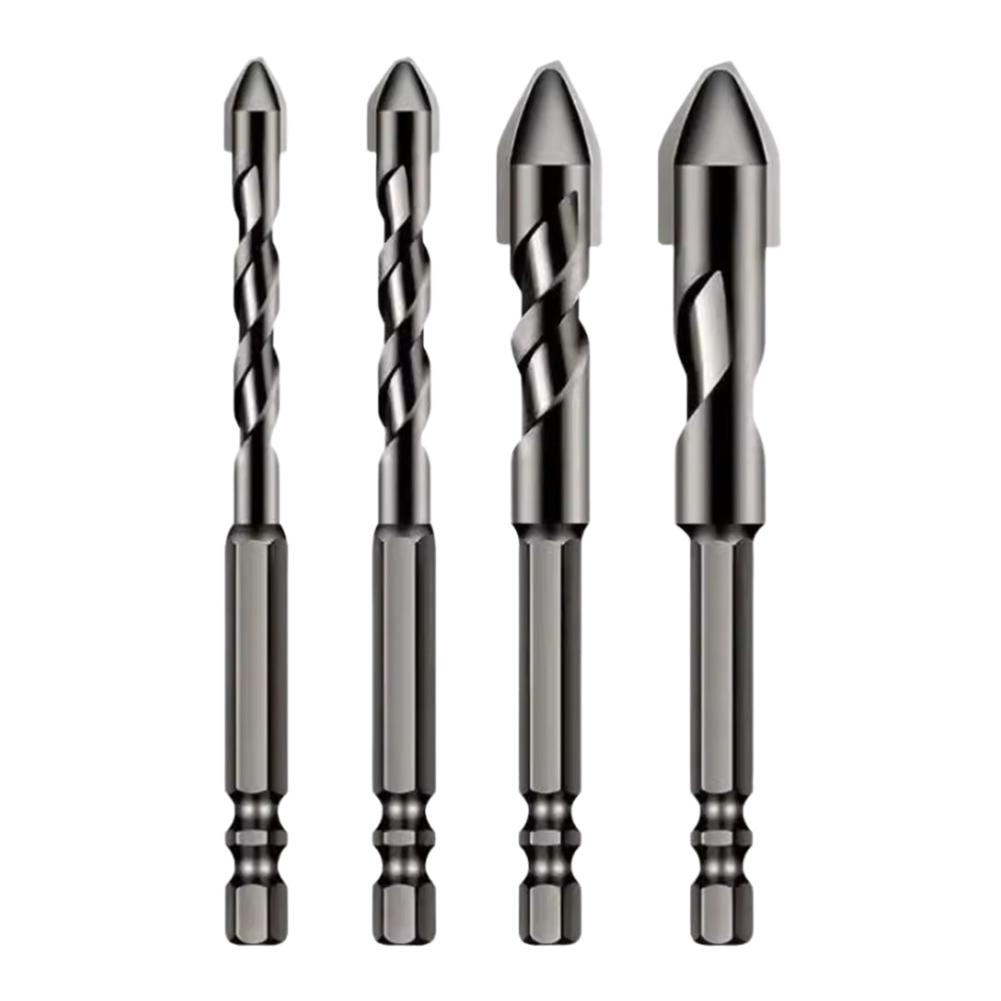 3/4/5 Pcs Tile Drill Bit 6/6/8/10/12MM Concrete Drill Bit Set Eccentric Twist Drill Bit for Tile Brick Plastic Cement Wood Glass