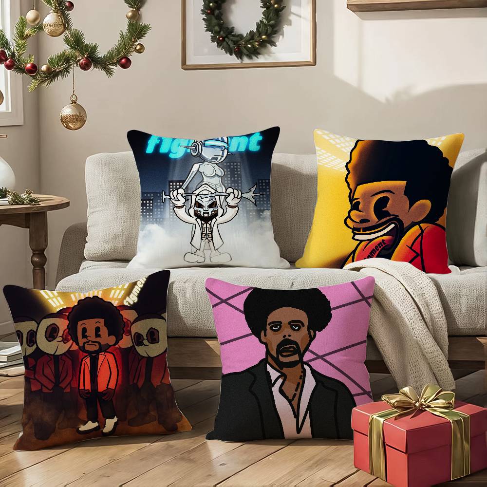 The W-Weeknd Anime Pillow Case Anti-dustmite Pillowcase Invisible Zipper Silky Sofa Cushion Cover