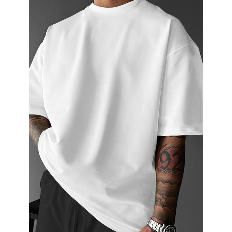 Stylish Print Men's T-Shirt, A Design Featuring Stars And The Moon, Street Style Tee, Perfect for Everyday Casual Wear, Loose Fit, Crew Neck Tee