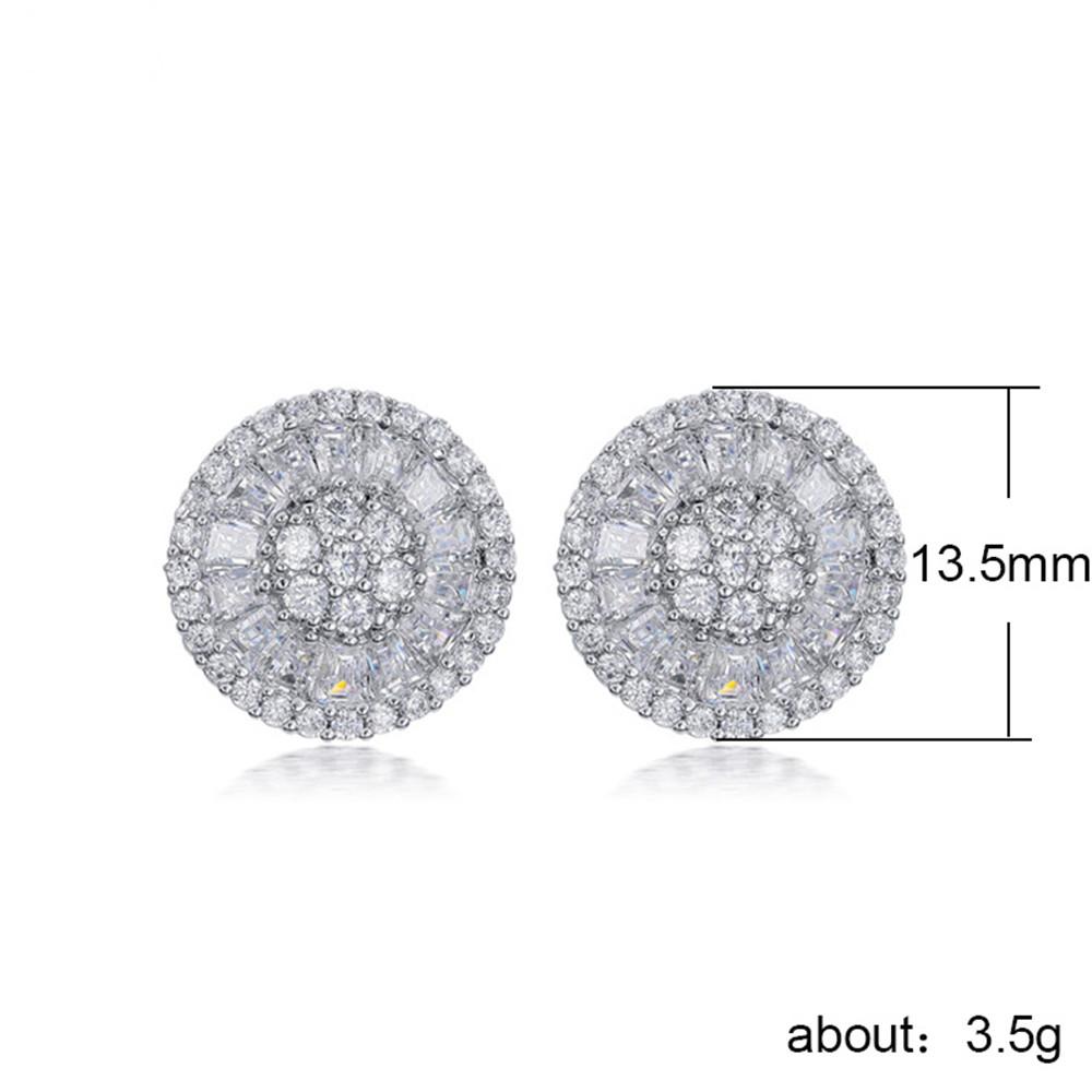 Huitan Fireworks Stud Earrings High Quality CZ Jewelry for Women Girls Engagement Wedding Gift