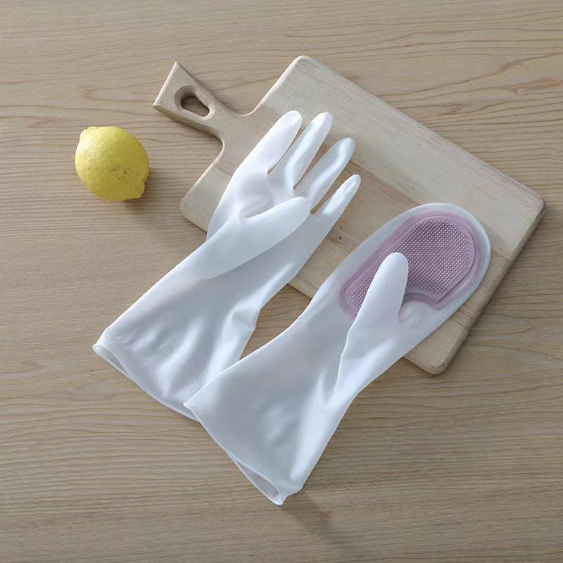 Multi-Purpose Silicone Cleaning Gloves with Scrubber – Dishwashing, Kitchen & Bathroom Use, Non-Slip, Waterproof, Easy Clean
