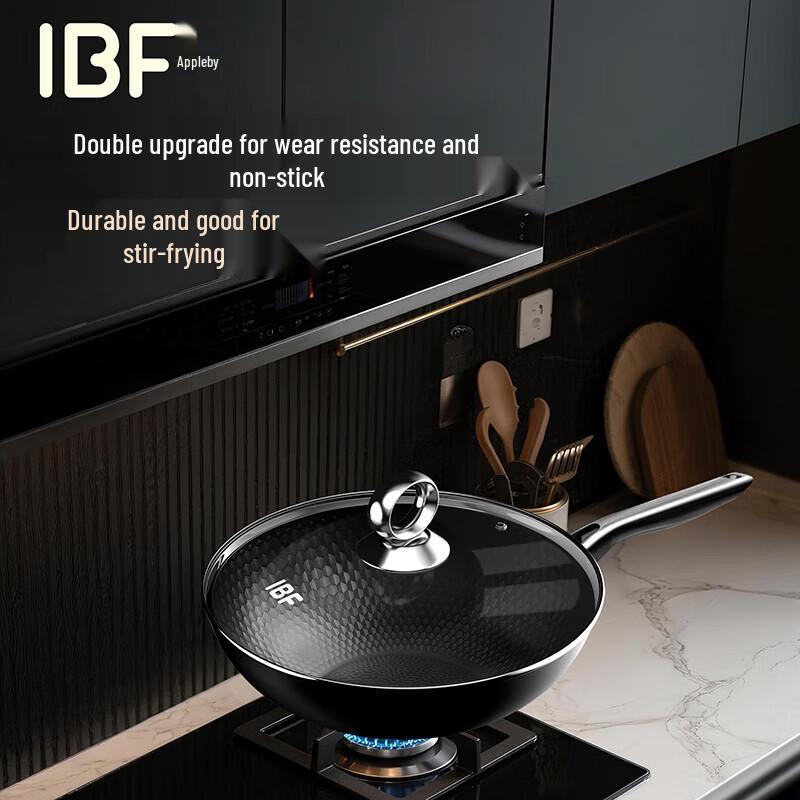 IBF 32cm 0-Coating Durable Iron Wok