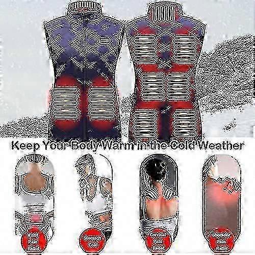 Heated Vest for Women, Electrically Heated Vest with Warming Function (9 Heating Zones)