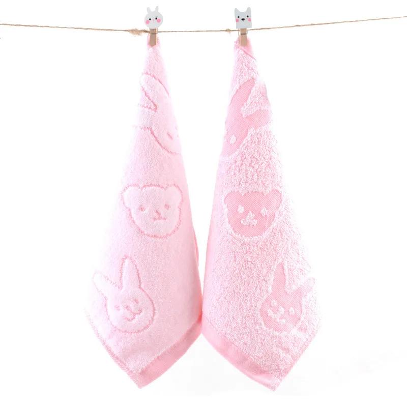 1Pcs 25x25cm Small Square Face Towel Cartoon Bear Cotton Kindergarten Hand Wash Cloth Water Absorbent Soft