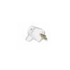 Male Electrical Plug - ZENITECH - Angled 16A 2P+T - White - Indoor - Plastic