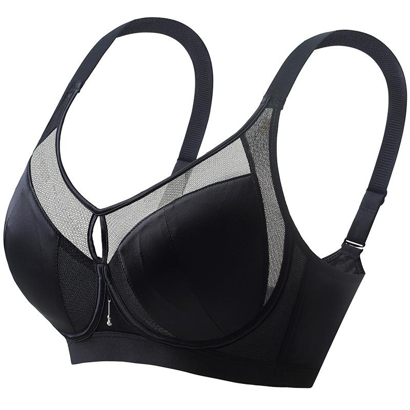 Satin Bra Women's Mesh Underwear Women's Gathering Bra Adjustable Thin Cup Top Support Bra Push Up Bra