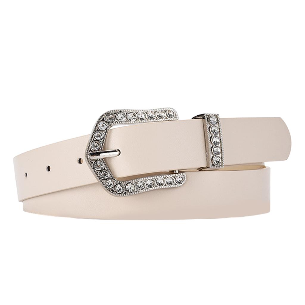Women PU Belt Rhinestone Buckle Waist Belt Y2K Elegant Pin Buckle Waistband Jeans Pants Belt Female Clothing Accessories