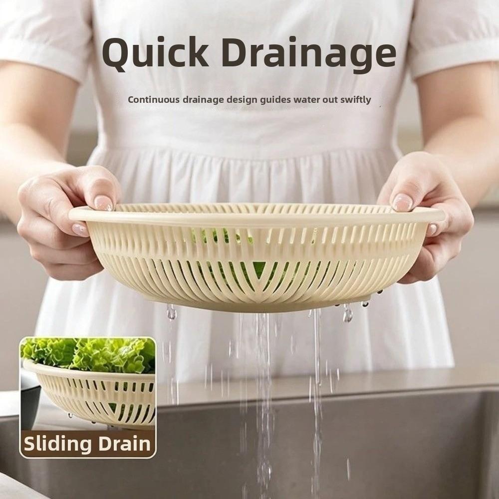 3Pcs/Set Large Capacity Fruit Drain Basket 3in1 Food Storage Container Pasta Strainer