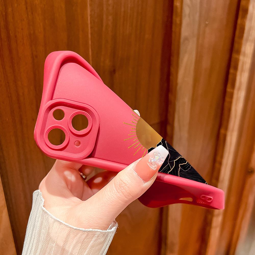 Soft Silicone Square Ladder Printing Pattern Phone Casing Full Cover Camera Shockproof Protection Rubber Case for Samsung