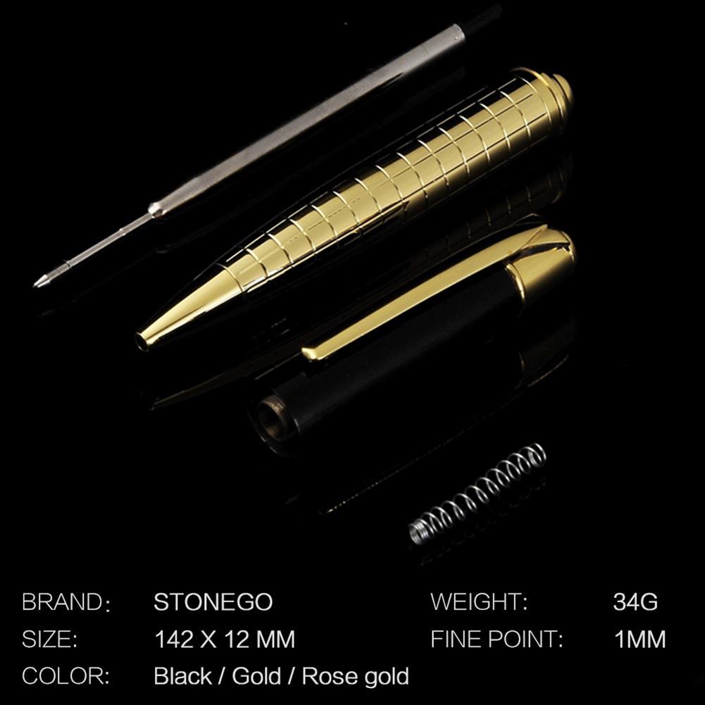 Retractable Twist Metal Ballpoint Pen Black Ink Medium Point 1.0mm Writing Metal Ball Point Pen