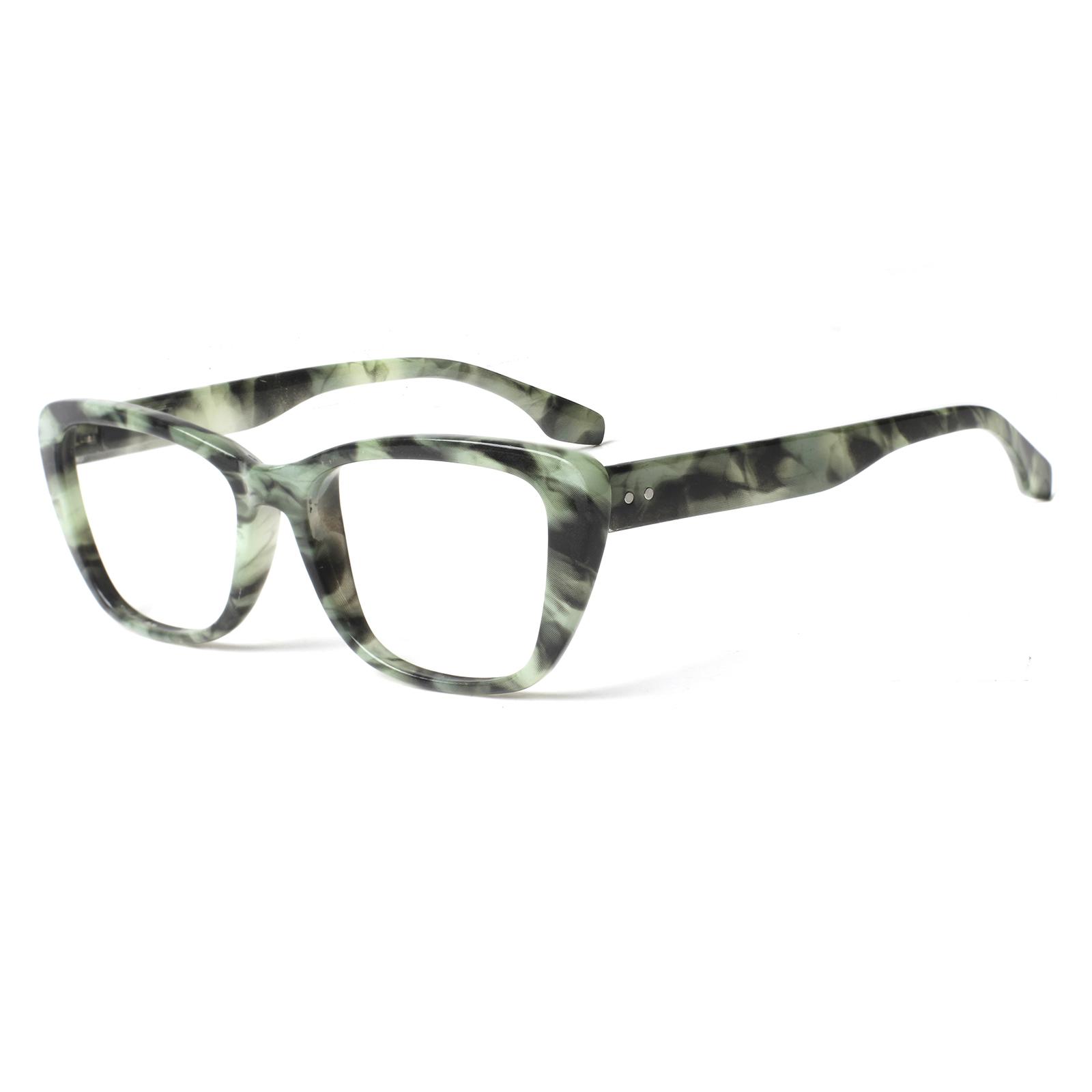 

Turezing Reading Glasses Men Women Square Pattern Print Frame HD Lens Spring Hinge Prescription Eyewear 1.25