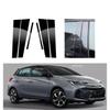 Glossy Black Pillar Posts  Fit For Toyota Yaris XP150 5-Door Hatchback 2014-2023  Door Trim Molding Cover Stickers Silver Carbon