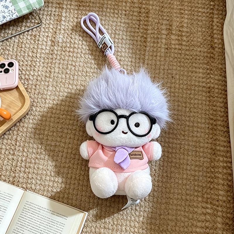 Cute Cotton Doll Pendant Plush Toy Fried Hair Little Boy Bag Pendant Keychain Rag Doll Doll