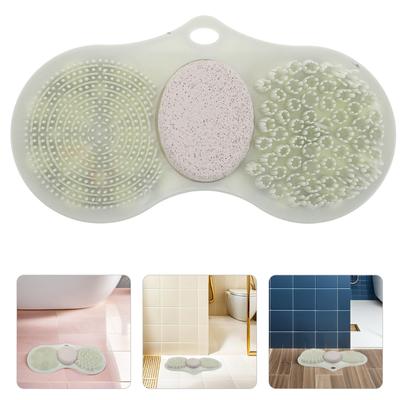 Foot Scrubber Mat for Shower Tub Non Slip Suction Base Pumice Stone Sponge Deep Exfoliation Dead Skin Callus Remover Portable