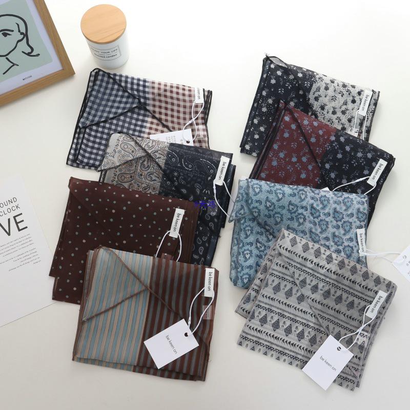 2025 Nische Persönlichkeit Colorblock Seidenschal: Vielseitiges und modisches dünnes Krawattenband-Accessoire für Damen