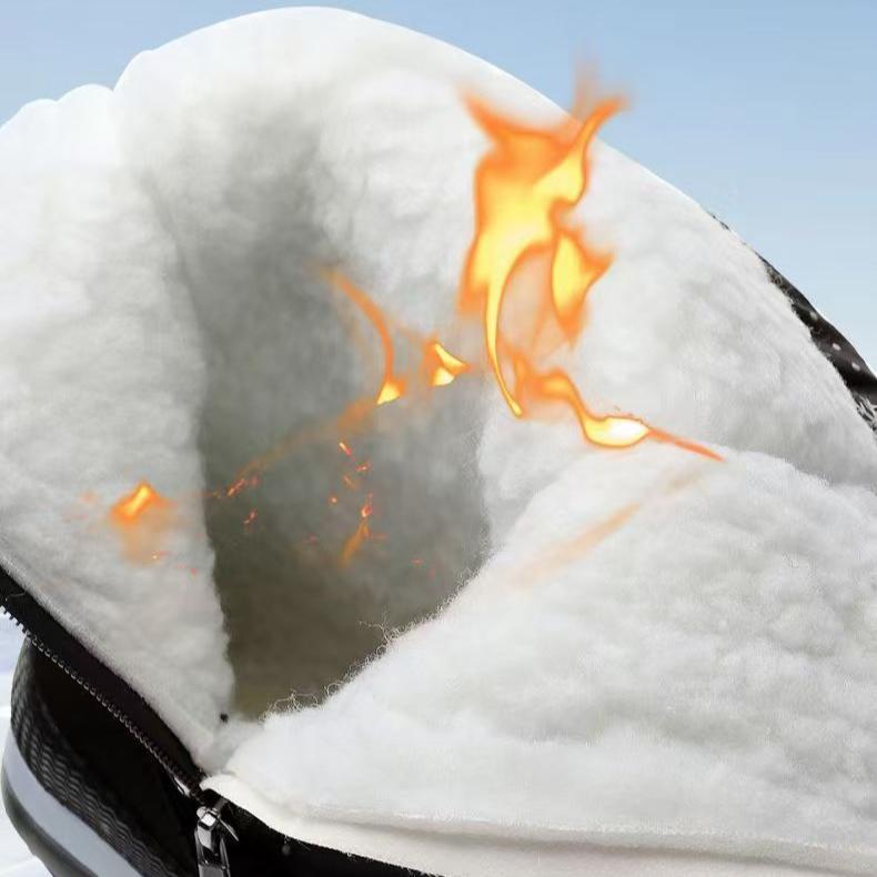 Winter Warme Schneestiefel für Damen Rutschfeste Outdoor Hohe Kordelzug mit Samt und Dicksohlige Stiefel für Damen