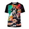 Hot sale Summer Kurosaki Ichigo print T-shirt anime BLEACH fashion o neck short-sleeved men's and women's casual tops kids
