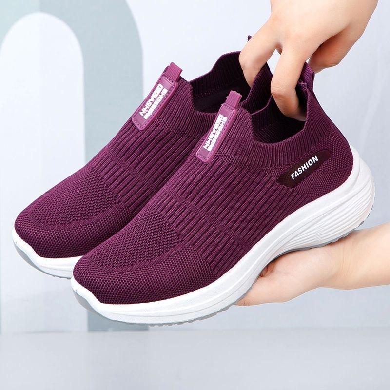 Spring and autumn cloth shoes sports and leisure shoes one pedal fly-woven mesh trendy shoes