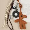 Miu Small Bear Keychain With Leather Teddy Bear Pendant For Casual Bags And Gifts