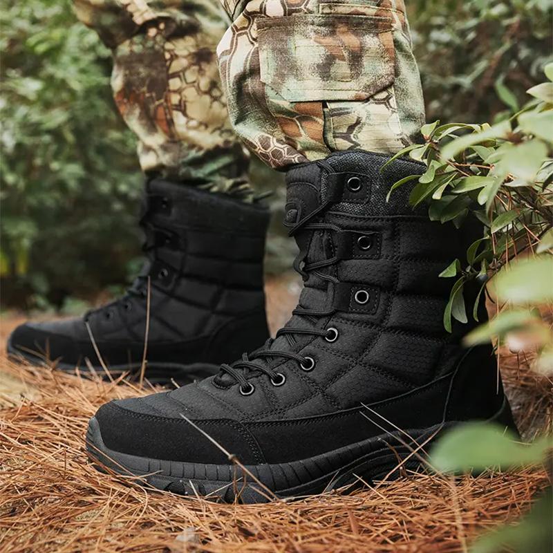 2024 Men Tactical Boots Army Boots Mens Desert Waterproof Work Safety Shoes Climbing Hiking Shoes Ankle Men Outdoor Boots