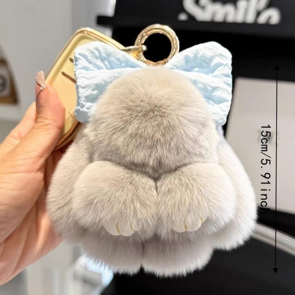 Soft Fluffy Faux Rabbit Fur Keychain Hanging Ornaments Bag Charms Backpack Pendant
