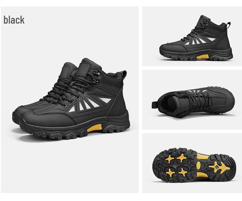 Men's Waterproof Fleece-Lined Winter Boots: Warm, Non-Slip, Outdoor Sports Shoes