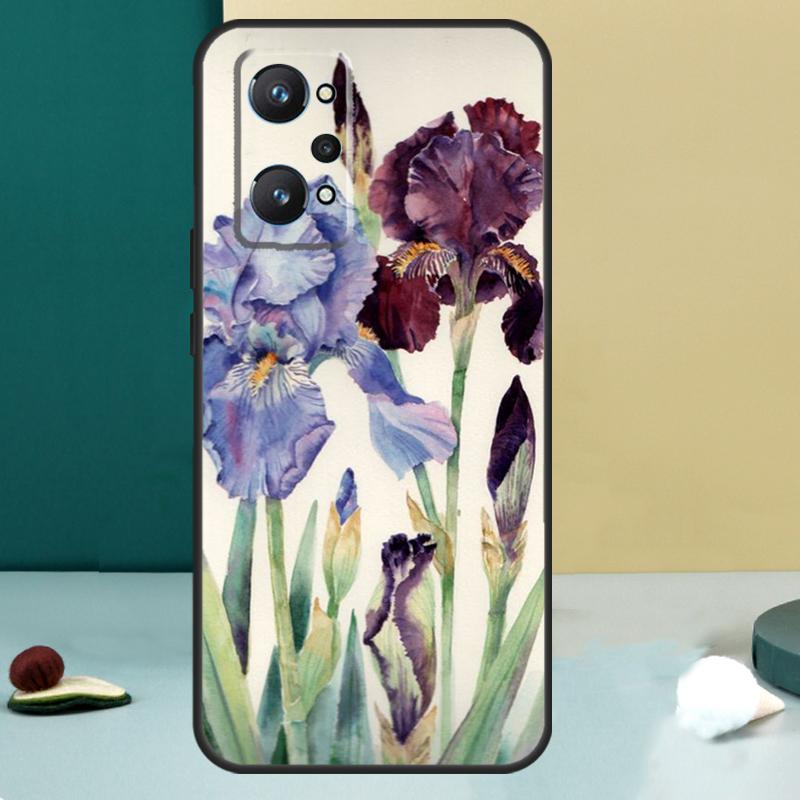 

Акварель с фиолетовым цветком ириса Для Realme GT 6T 5 6 GT 7 Pro C67 C75 C61 C55 C53 C51 C21Y C25S 10 11 12 13 14 Pro Plus Чехол Realme C55