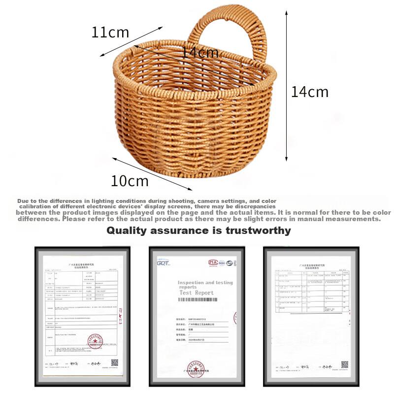 Shangkeyi Woven Basket, Kitchen Ginger And Garlic Storage Basket, Vintage Wall-Mounted Basket, Handheld Small Flower Basket, Kitchen Hanging Basket