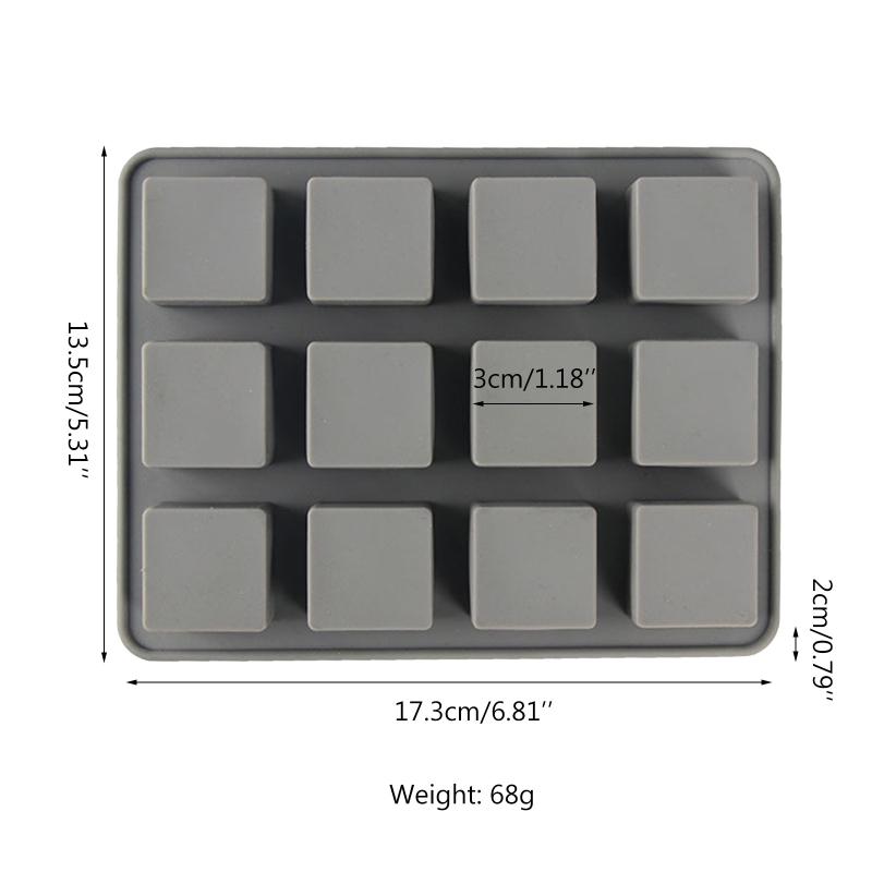 Silicone Fondant Molds Square Cube Shape Handmade DIY Soap Resin Crafts Cake Decorating Tools for Kitchen Durable Baking