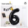 40-Inch Black Crown Number Balloons - Birthday Photo Props & Party Decor