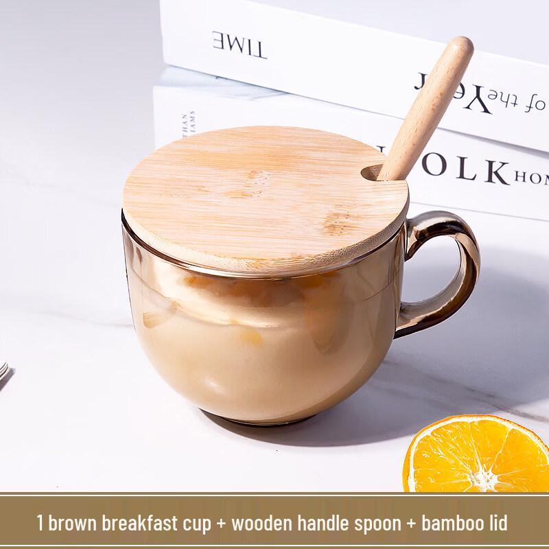 ZISIZ Tea-Colored Glass Breakfast Mug