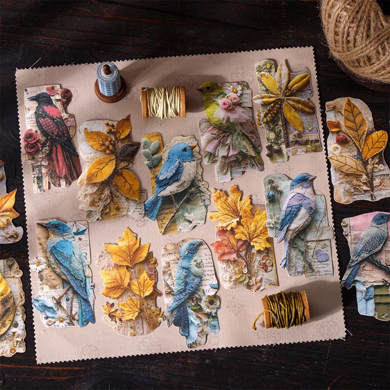 Beautiful Day Vintage Sticker Pack: Patchwork Art for DIY Journaling & Collage