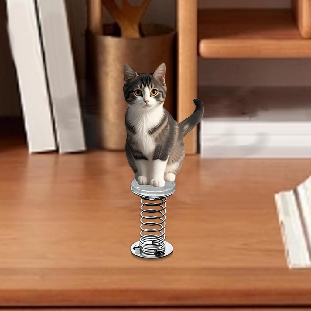 Uroczy Akcesorium do Samochodu na Deskę Rozdzielczą - Ozdoba w Kształcie Główki Kota 2D, Figurka na Deskę Rozdzielczą Biurko, Idealna do