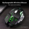 Wireless Rechargeable Gaming Mouse, 2.4G USB LED Optical Wireless Silent Mouse, Automatic Sleep, Ergonomic Handle, 3 Adjustable DPI for Mac/PC/Laptop