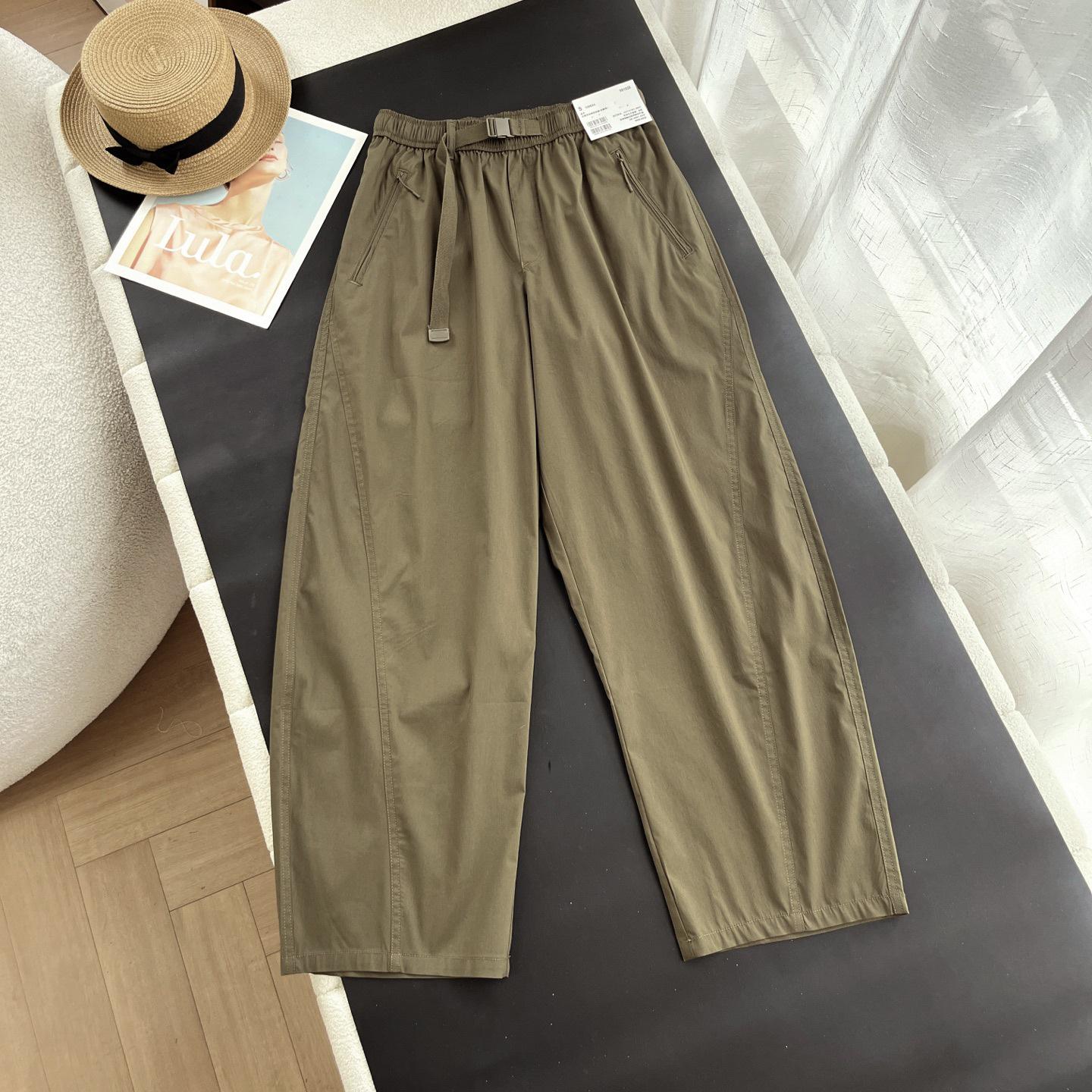 

Женские летние брюки с широкими штанинами в стиле кэжуал для работы с прямым силуэтом серпа S