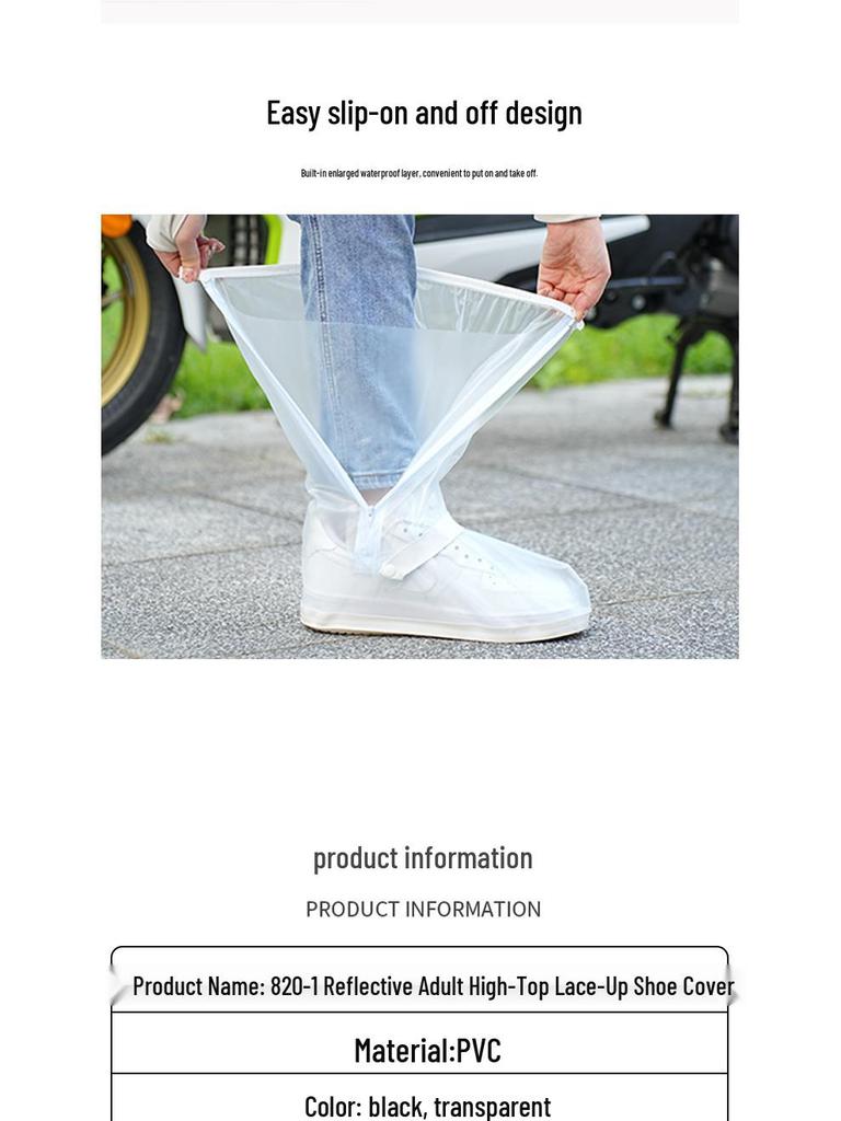 Unisex wasserdichte, rutschfeste High-Top-Gummistiefel aus PVC: Langlebige, verdickte, verschleißfeste Überschuhe für regnerische Tage