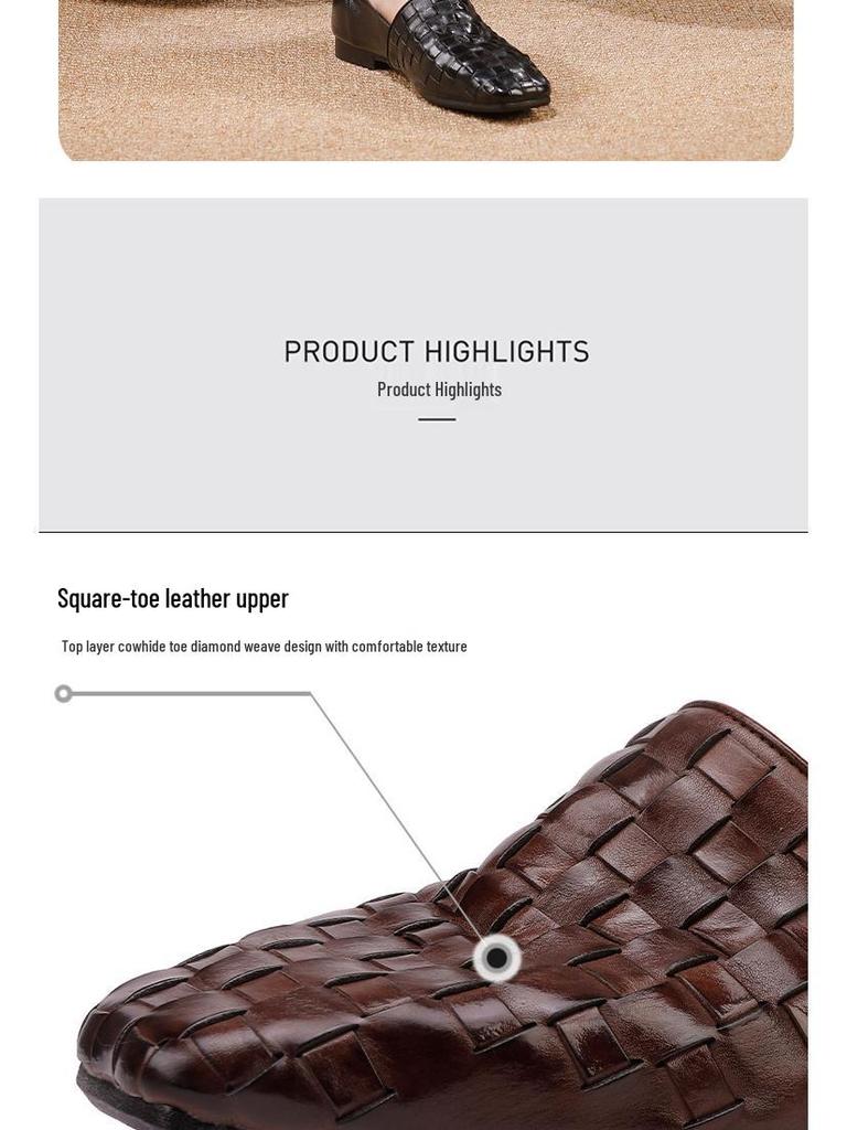 Dámské 2025 podzimní tkané kožené mokasíny - Ručně vyráběné hovězí baleríny pro všechna roční období