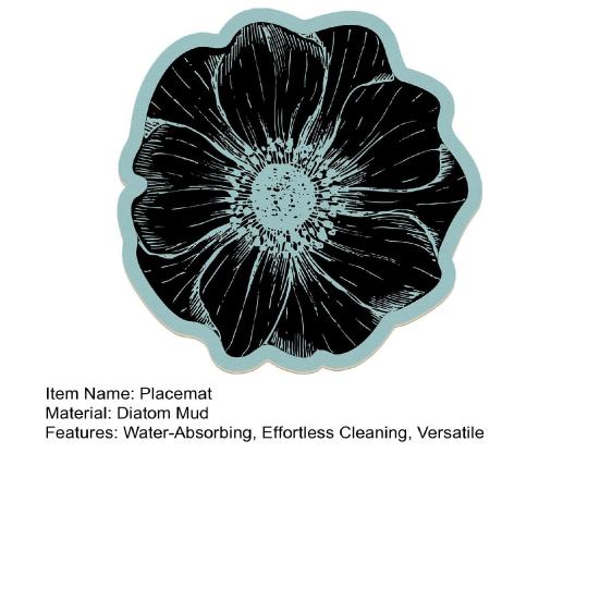 Diatomitowa Podkładka pod Talerz w Kształcie Kwiatu Odporna na Ciepło Antypoślizgowa Mata na Stół Szybko Chłonąca Wodę Mata do Kuchni Stołu Jadalnianego Dekoracyjny Wystrój Domu